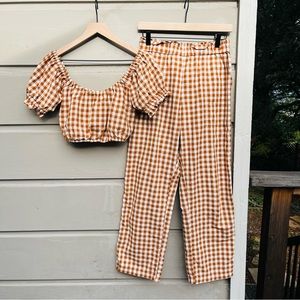 Lykke Wullf Gingham Wide Leg Set